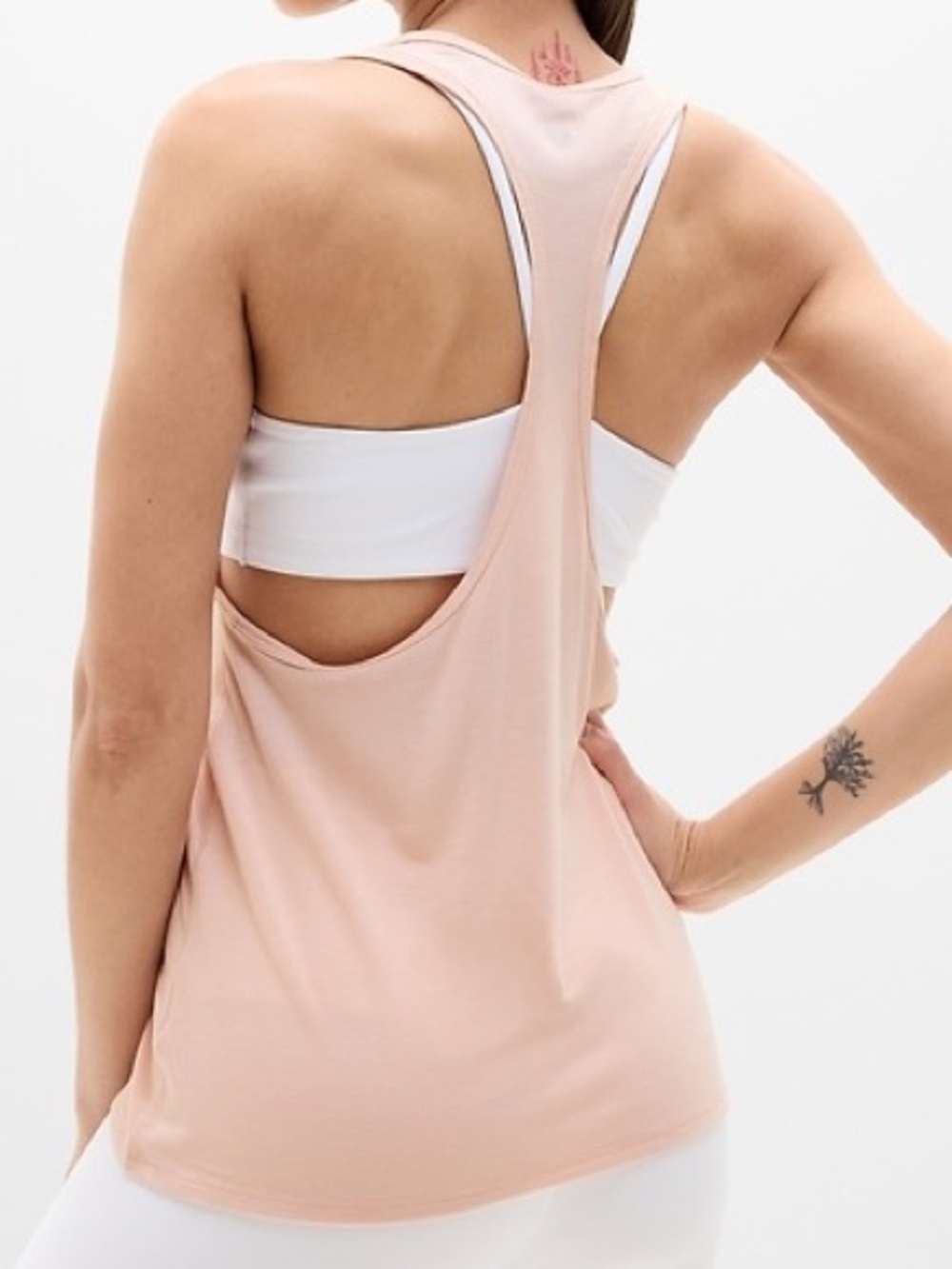 Athleta With Ease Sport Racerback Tank Top Pink Salt Medium
